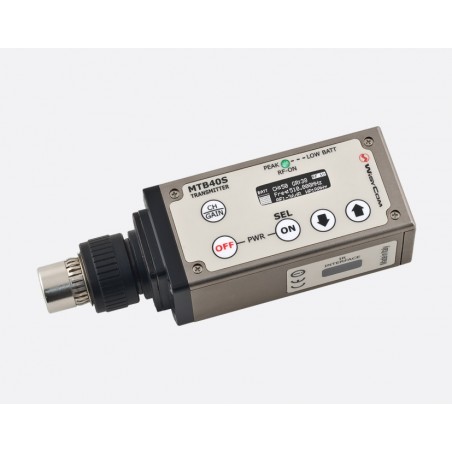 Wisycom MTB40S plug-on XLR wireless transmitter rental – 48V phantom | ONEWAY Avignon Wisycom MTB40S plug-on XLR wireless transmitter rental – 48V phantom | ONEWAY Avignon