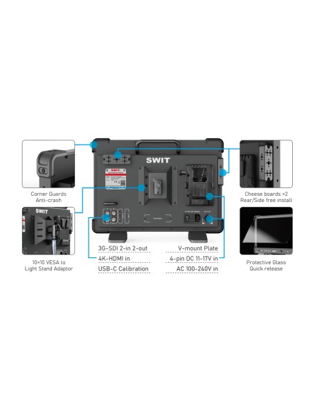 Moniteur Swit K15 15,6’’ 4K HDR régie vidéo – ONEWAY location Avignon